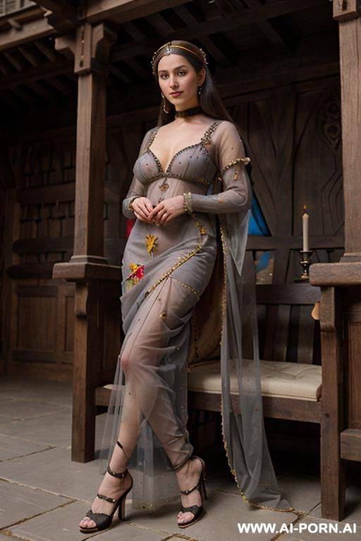 indian woman in black transparent see through saree , nipples can be seen through her transparent saree. she has huge big boobs too. - #main