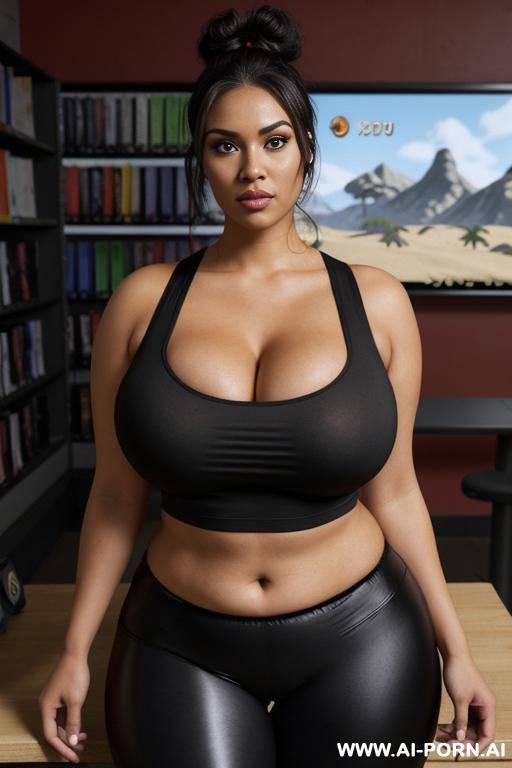 huge boobs, gigantic boobs, milf, in forest, bimbo, black hair, sexy afro woman, looking at the viewer angrily, afro desnuda - #main