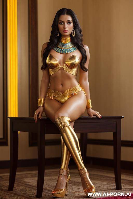 golden armband golden anklets golden high heels beautiful face ancient egypt - #main