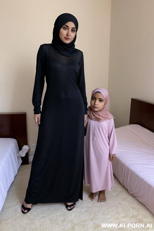 hijabi topless scared mom ((with niece)) - #main