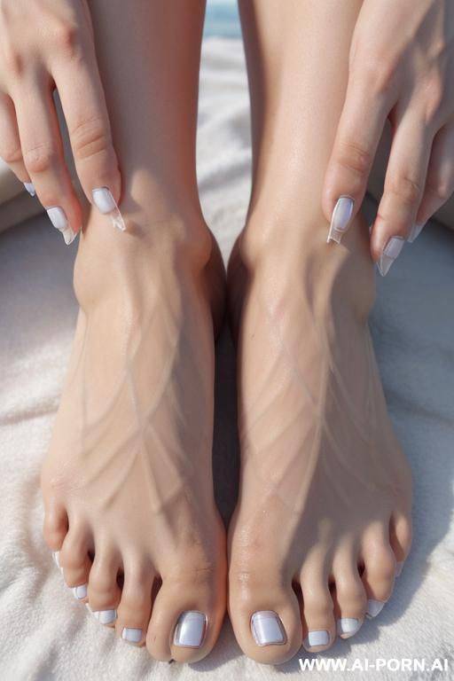 big long toenails that are clear and natural and come over the edge of the toes. toenails growing very long. toenails curling over the edge of the toes. toes are all toenail. veiny feet. very blue veins sticking our - #main