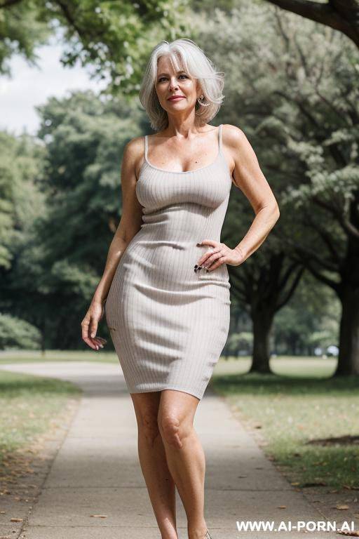 beautiful gilf, tight ribbed dress, soft focus, romantic - #main