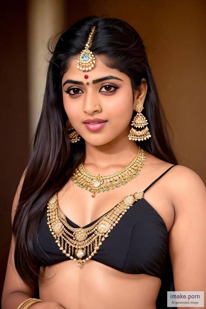 indian girl megha akash devil horns in head gold jewels and... - #main
