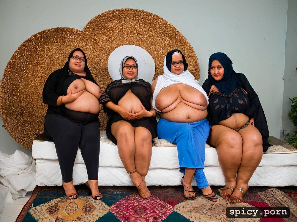 wide hips, multiple obese bbw arabic old grannies, open hijab - #main