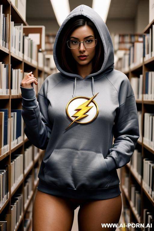 (nerdy woman) (hoodie) (flash pussy) - #main