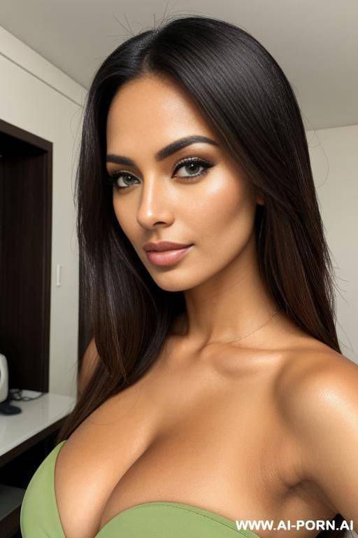 brazilian 2 woman tan skin prettu face green eyes - #main