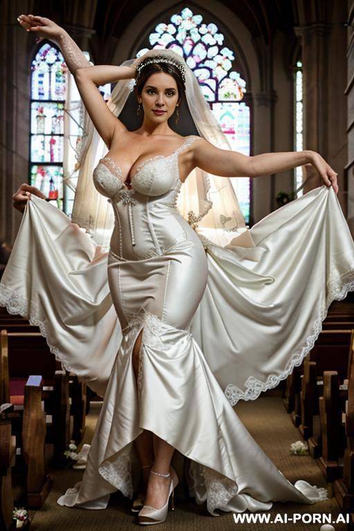 (granny) (big gigantic floppy boobs) (huge hips) (underwear) (standing in church) - #main