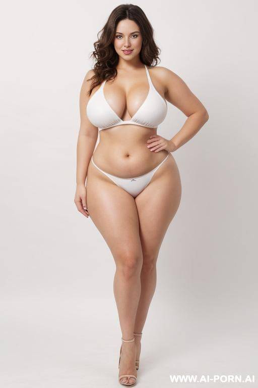 fair skin, bright eyes, wide hips, thick thighs, long legs, front view, (white background) - #main