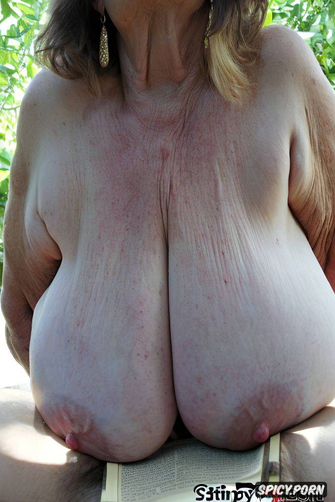wrinkled skin, wrinkled and saggy tits, oversized round boobs make her tits gigantic and with wrinkles - #main
