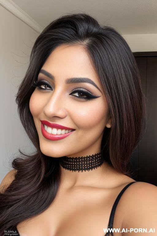 very beautiful woman, smiling, arabic, big luscious lips, eyeliner, - #main