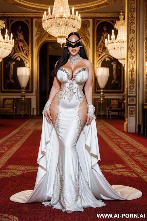 wearing masquerade mask, - #main