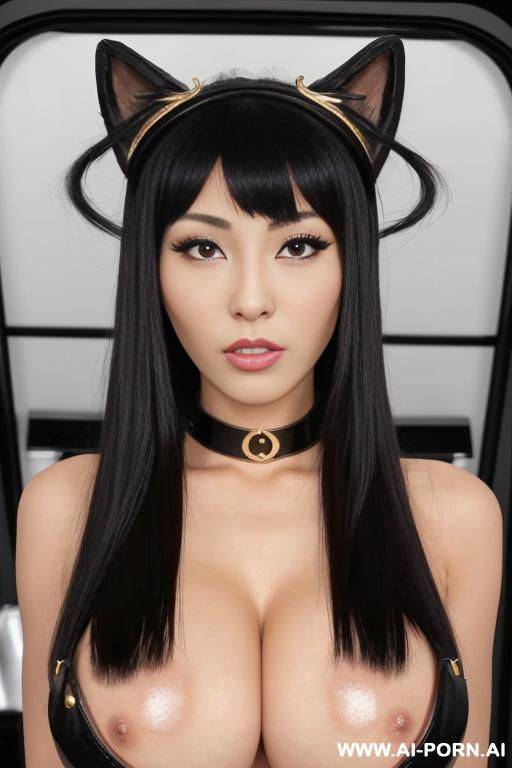 black cat ears, golden crown - #main