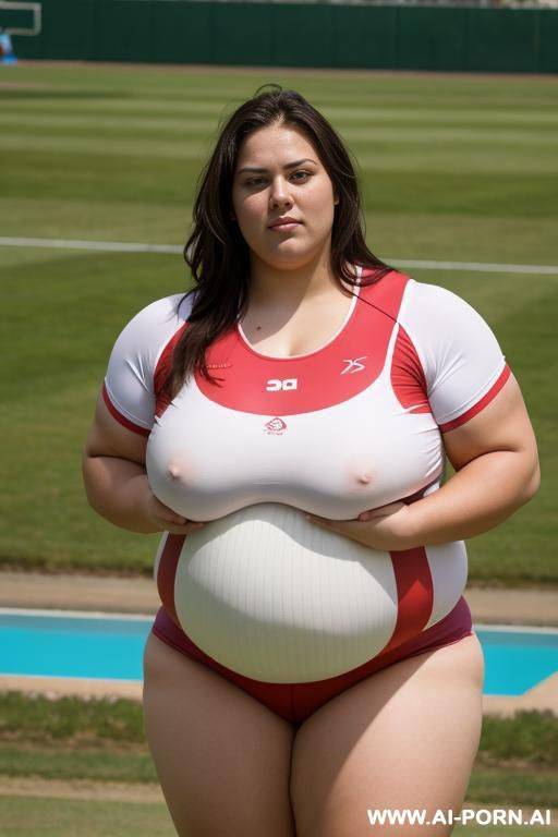 beautiful female shotputter, obese, buxom, sexy, attractive - #main