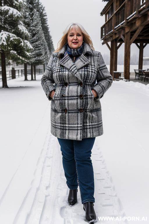 sexy woman, outdoor, winter, snow - #main