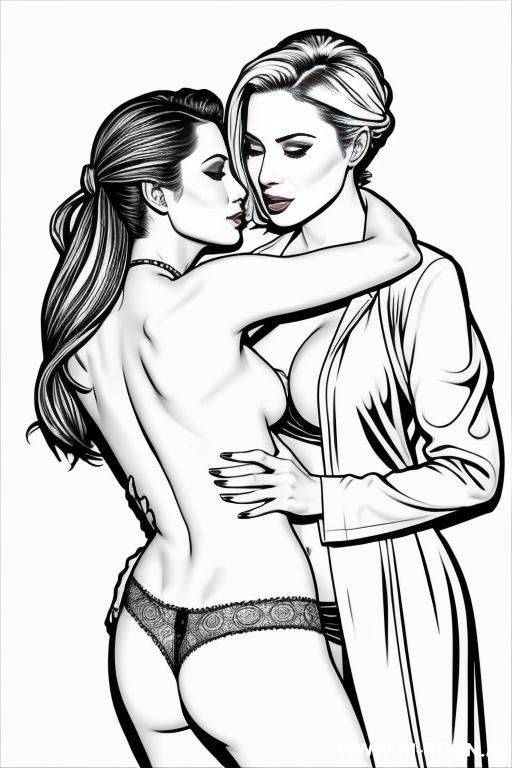 outline, black and white, colouring pages, explicit lesbian - #main