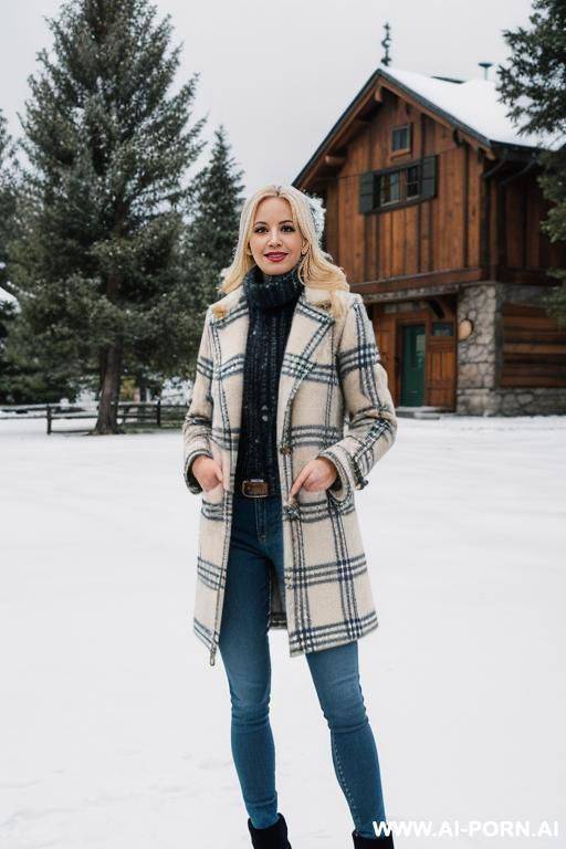 sexy woman, outdoor, winter, snow - #main