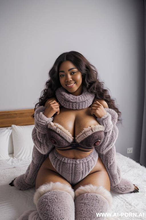 ((spread legs big gape pussy), ((huge massive thick sheep fur sweater)), huge swollen inflated pussy, huge fluffy sweater, kawaii, huge massive fuzzy garter stockings, huge massive fuzzy stockings, - #main