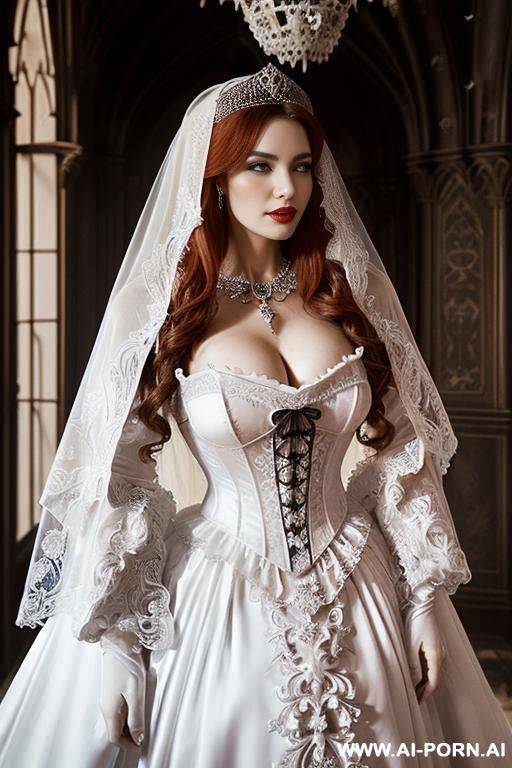wedding night, white negligee, white nightgown, white corset - #main