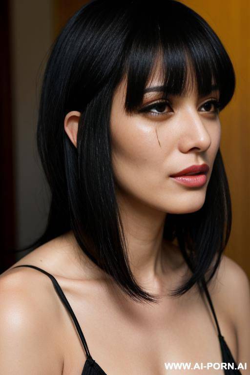 prewoman, black hair, bangs, skin, crying - #main
