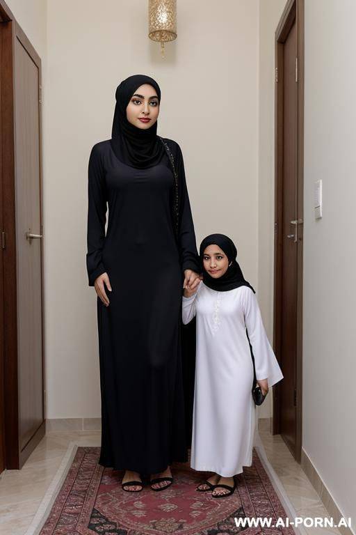 hijabi scared naked mom with her duaghter around - #main