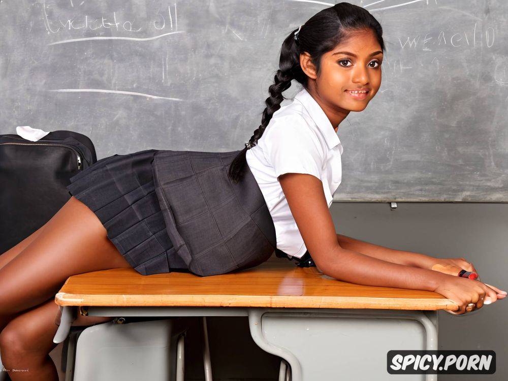 school uniform with short skirt, impressed expression, pregnant - #main