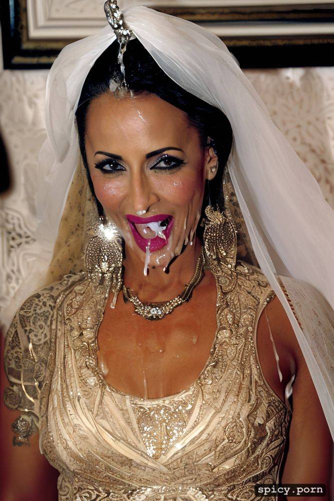 hizab with abaya, husband pissing in her face, movie scene, ecstatic smile - #main