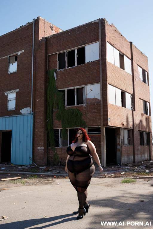 fat man, abandoned building, big cock - #main