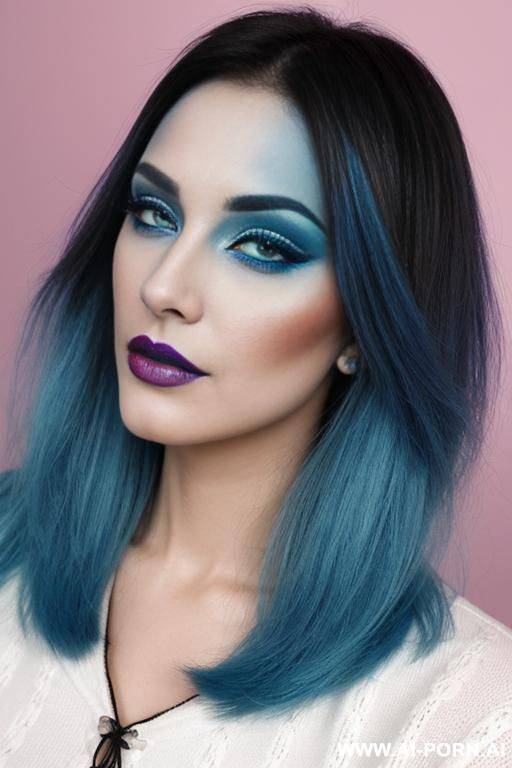 woman random colors clog multicolor make-up gothique blue time strange univers - #main