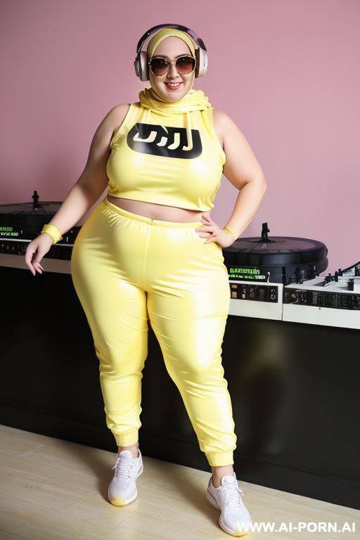 smiling curvy russian thick wearing hijab standing, - #main