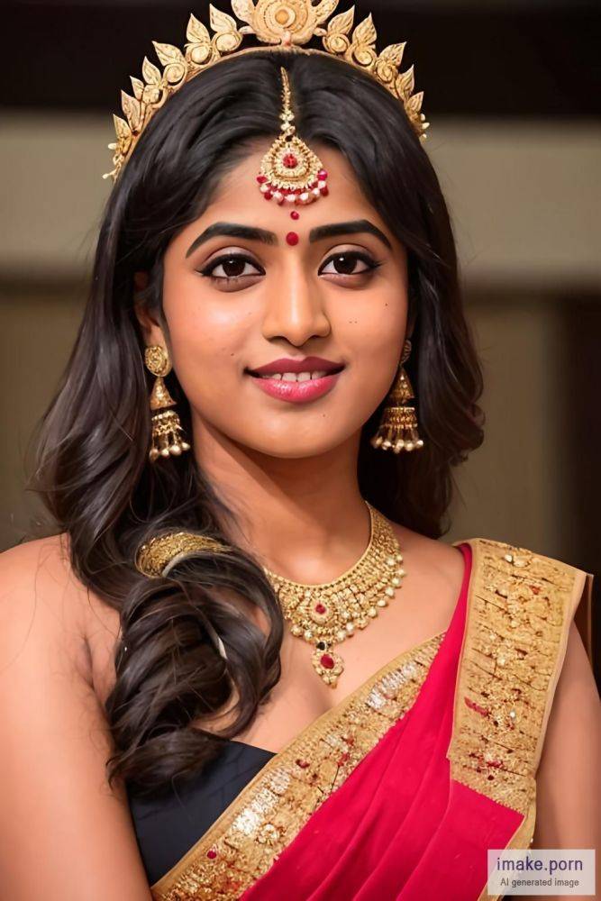 indian girl megha akash devil horns in head gold jewels and... - #main