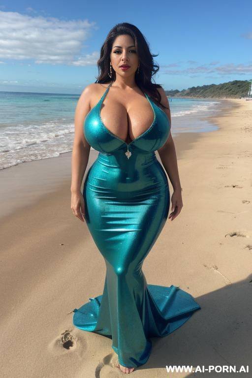 (latina) (milf) (extremely gigantic tits) (saggy tits) (full body view) (eye contact with viewer) (hyperrealistic) - #main