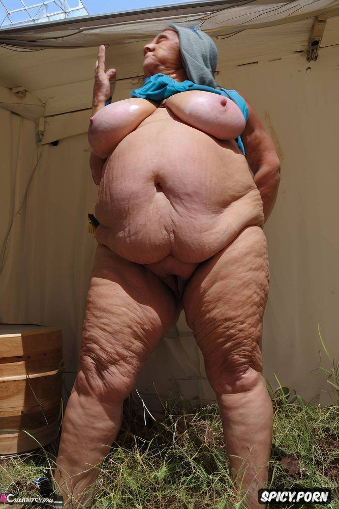 short hair, flabby skin of soft fat flaccid belly, bellybutton - #main