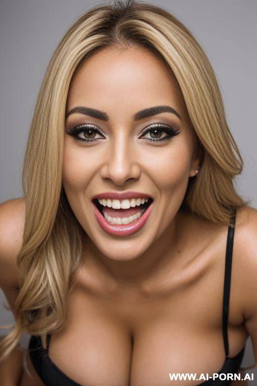 blonde colombian woman 20 mouth open - #main