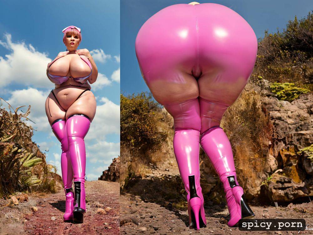 dominatrix, high quality, photo, pear ssbbw, pink latex panties - #main
