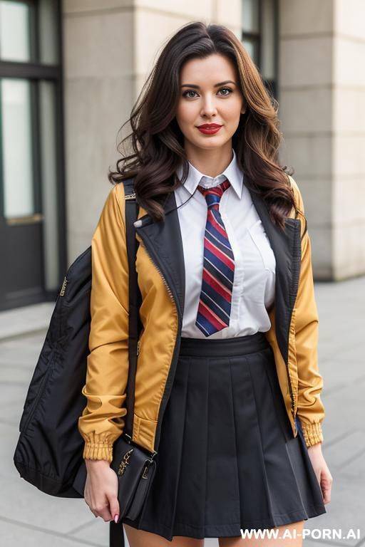witch, woman, gryffindor, red and yellow necktie, black skirt, white dress shirt, dark jacket - #main