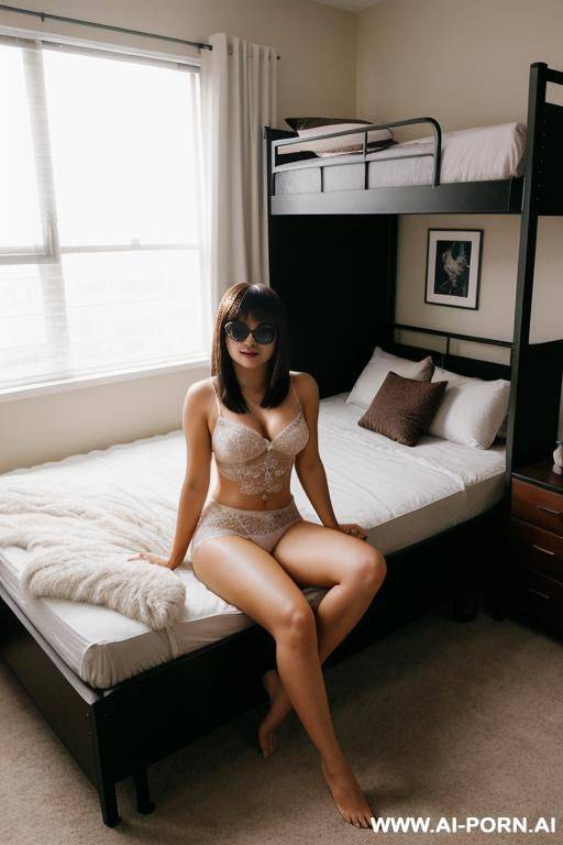 on bed, holding dildo - #main