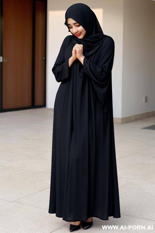 naked, hijab covering face but visible eyes - #main
