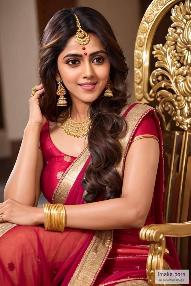 Genelia D'Souza in salwar with black devil horns and gold jewels - #main