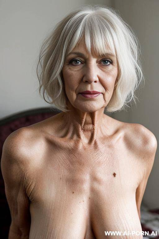 old woman naked, messy bob bangs, iron clad, - #main