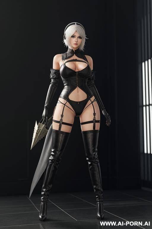 yorga 2d, nier automata, full body view, black boost - #main