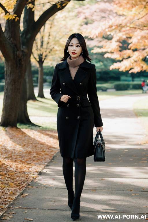 the most beautiful asian woman, walking in the park - #main