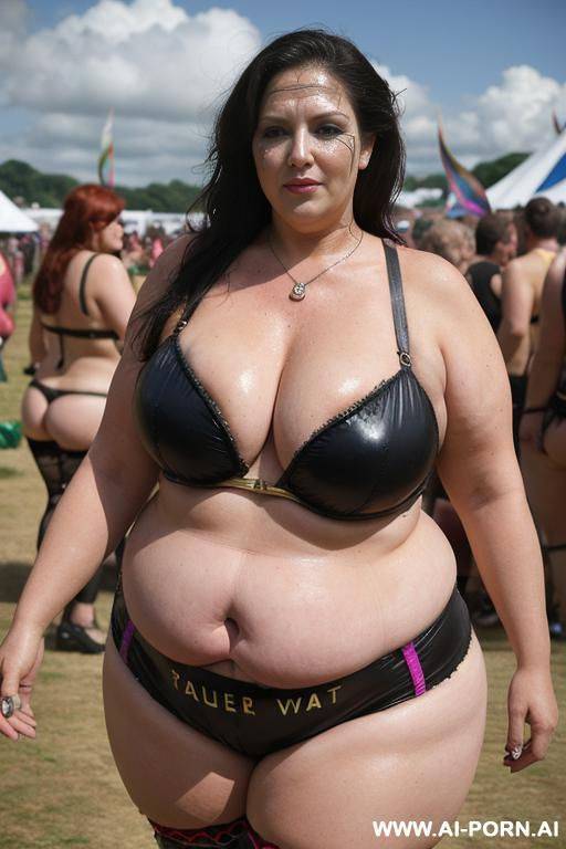very old matured gilf, aging mark, wrinkle skin, huge saggy boobs, chav, slag, slut, whore, glastonbury, festival, festival outfit, festival clothes, slutty costume, rave costume, rave outfit, cosplay, tattoo, waist shot, anal - #main