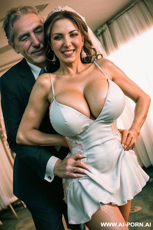 ((((view fish eye lens view)))) ((((an oldman hugging boobs the wife)))) at de wedding celebration ((((hottie italian wife 30 years old)))) lot jacket men looks at her close up around spilling - #main