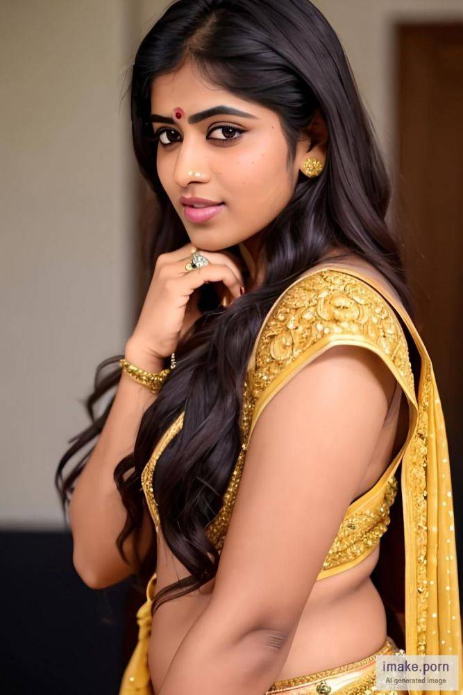 indian girl megha akash devil horns in head gold jewels and... - #main