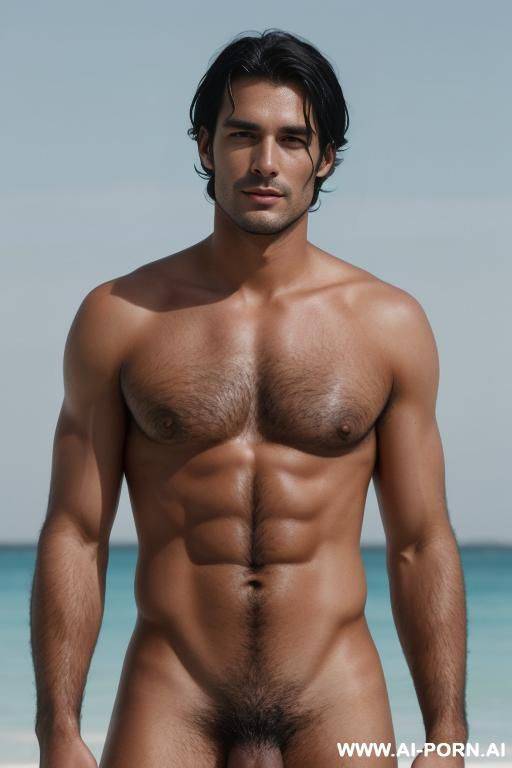 man, 20y, no beard, naked , black hairs, shirtless, metis skin - #main