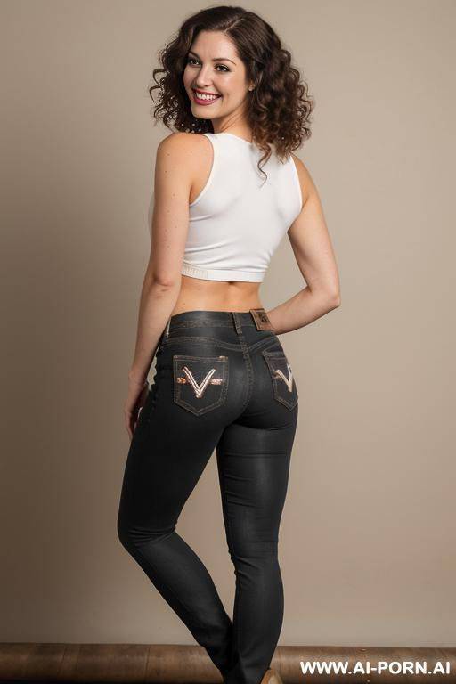 black jeans from behind low rise back dimple - #main