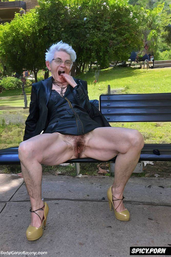 spread legs detailed hairy ass pussy dirty hobo smelling granny sit on bench outside detailed masturbation strongest orgasm ever open mouth - #main