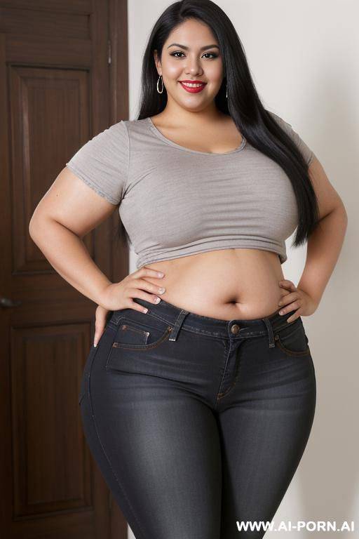 hot wide hipped mexican, tight jeans, big tummy - #main