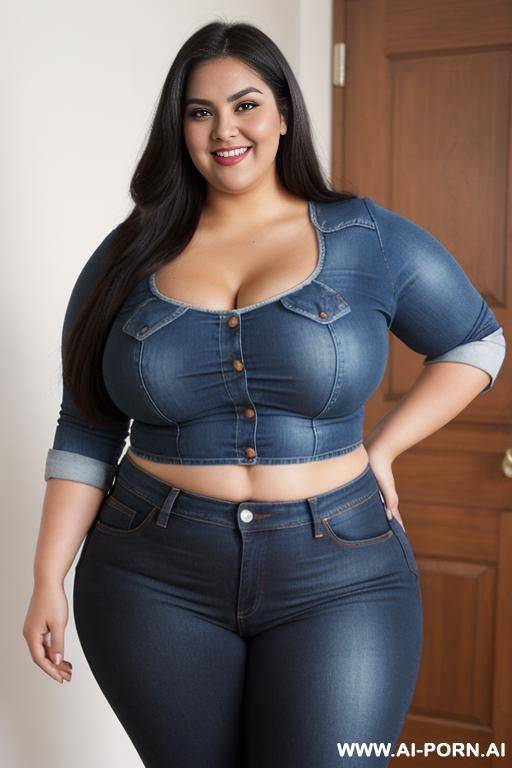 ssbbw., enormous, hot super wide hipped mexican, tight jeans, gigantic round tummy, fated up, huge thighs, fat arms, chubby beautiful face, - #main