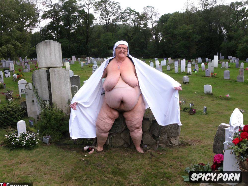 nun dressed, very long saggy tits, year old, big dark nipples insane - #main